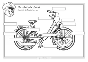 Vorschau - Arbeitsblätter - Mein Fahrrad Die Teile eines Fahrrads - Seite 1