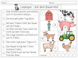 Vorschau - Arbeitsblätter - Mini Lesespur AUF DEM BAUERNHOF - 3fach differenziert - Seite 3