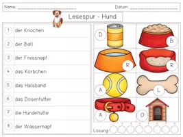 Vorschau - Arbeitsblätter - Mini Lesespur HUND / KATZE - 3fach differenziert - Seite 2