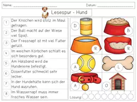 Vorschau - Arbeitsblätter - Mini Lesespur HUND / KATZE - 3fach differenziert - Seite 3