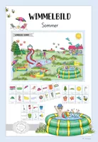 Vorschau - Stationenlernen - Wimmelbild Sommer mit Bildkarten - Deckblatt