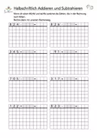Vorschau - Arbeitsblätter - Halbschriftlich Addition+Subtraktion mit Würfel - Deckblatt
