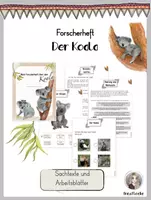 Vorschau - Arbeitsblätter - Forscherheft Koala mit Arbeitsblättern und Sachtexten - Deckblatt