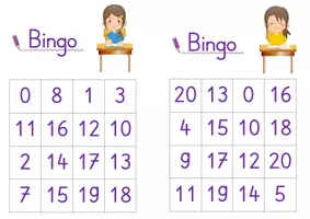 Vorschau - Arbeitsblätter - Bingo Zahlenraum 0 bis 20 - 26 Spielfelder - Druckschrift - Seite 2