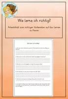 Vorschau - Arbeitsblätter - Arbeitsblatt - Wie lerne ich richtig - Deckblatt