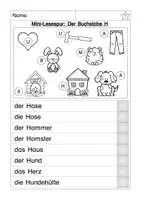 Vorschau - Arbeitsblätter - Lesespur Buchstabeneinführung H - Seite 2