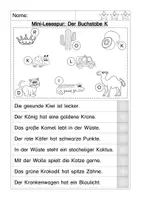 Vorschau - Arbeitsblätter - Lesespur Buchstabeneinführung K - Seite 3