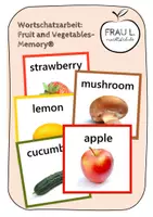 Vorschau - Spiele - Fruit and Vegetables-Memory®️Wortschatzübung - Deckblatt
