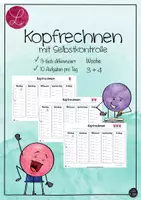 Vorschau - Arbeitsblätter - Kopfrechnen ZR 1000 mit Selbstkontrolle (Set 2) - Deckblatt