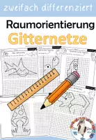 Vorschau - Arbeitsblätter - Gitternetze im Anfangsunterricht - Raumorientierung und Spiegelsymmetrie - Deckblatt