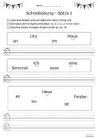 Vorschau - Arbeitsblätter - Schreibübung: Sätze bilden aus Wörtersalat - Deckblatt