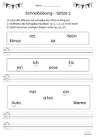 Vorschau - Arbeitsblätter - Schreibübung: Sätze bilden aus Wörtersalat - Seite 1