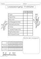 Vorschau - Arbeitsblätter - Lesespaziergang Frühblüher - 3 Differenzierungen - Seite 1
