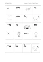 Vorschau - Spiele - SilbenBilderBingo 1 Vokale, m, l - Seite 1