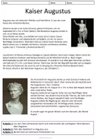 Vorschau - Arbeitsblätter - Kaiser Augustus - Arbeitsblätter und Steckbrief - Seite 1