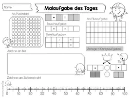 Vorschau - Arbeitsblätter - Malaufgabe des Tages - Einmaleins - Seite 1