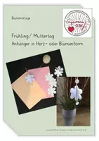 Vorschau - Mal- und Bastelvorlagen - Frühling/ Muttertag Bastelvorlage für Blumen- und Herzanhänger - Deckblatt