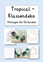 Vorschau - Mal- und Bastelvorlagen - FREEBIE | Palmenblätter Tropical Klassendeko Sommer - Deckblatt