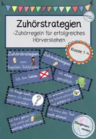 Vorschau - Poster - Zuhörstrategien / Zuhörregeln (Hörverstehen) - Deckblatt