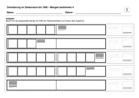 Vorschau - Arbeitsblätter - Mengen erfassen / bestimmen 4 (Zahlenraum bis 1000) - Deckblatt