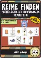 Vorschau - Arbeitsblätter - Reime finden, phonologisches Bewusstsein trainieren (48 Aufgabenkarten plus 4 ABs) - Deckblatt