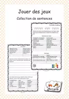 Vorschau - Arbeitsblätter - jouer des jeux-collection de sentences - Deckblatt