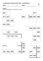 Vorschau - Arbeitsblätter - Tausendertafel 2 (Zahlenraum bis 1000) - Seite 2