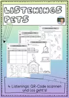 Vorschau - Arbeitsblätter - Pets - Listenings (4 Hörübungen) - Deckblatt