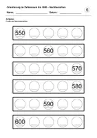 Vorschau - Arbeitsblätter - Nachbarzahlen (Zahlenraum bis 1000) - Deckblatt