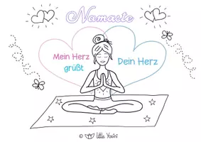 Vorschau - Mal- und Bastelvorlagen - Namaste Yogagruß - Ausmalbild - Seite 2