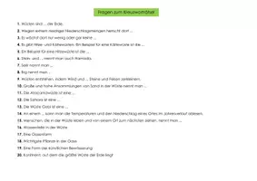 Vorschau - Arbeitsblätter - Kreuzworträtsel Wüste Trockenräume Erdkunde Landschaftszonen Klasse 7 8 - Seite 1