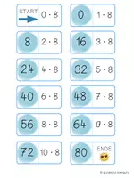 Vorschau - Arbeitsblätter - Domino Einmaleins 8er Reihe - Malreihen von 8 - Seite 1