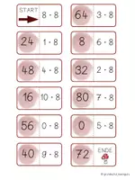 Vorschau - Arbeitsblätter - Domino Einmaleins 8er Reihe - Malreihen von 8 - Seite 2