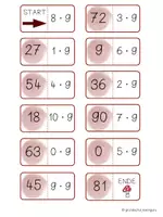 Vorschau - Arbeitsblätter - Domino Einmaleins 9er Reihe - Malreihen von 9 - Seite 3