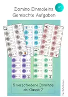 Vorschau - Arbeitsblätter - Domino Einmaleins Gemischte Aufgaben - Malreihen - Deckblatt
