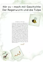 Vorschau - Anderer Materialtyp - Zuhör Geschichte Regenwurm und Tulpe - Deckblatt