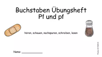 Vorschau - Arbeitsblätter - Buchstaben Übungsheft Pf und pf Klasse 1 - Seite 1