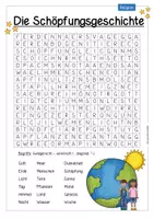Vorschau - Arbeitsblätter - Schöpfungsgeschichte - Suchsel (Bibel) - Deckblatt
