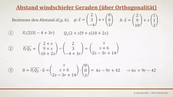 Vorschau - Präsentationen/Tafelbilder - Tafelbilder - Abstand: windschiefe Geraden über Orthogonalität - Seite 2