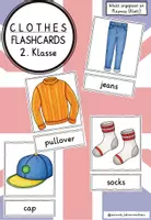 Vorschau - Bildkarten - Clothes (2. Klasse): Flashcards / Bild- und Wortkarten - Deckblatt