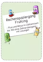 Vorschau - Arbeitsblätter - Rechenspaziergang Frühling Plus und Minus - Zahlenraum bis 100 - - Deckblatt