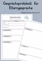 Vorschau - Merkblätter - Gesprächsprotokoll für Elterngespräche - Deckblatt