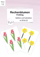 Vorschau - Stationenlernen - Rechenblumen Frühling (Addition und Subtraktion im ZR 10 bis 20) - Deckblatt