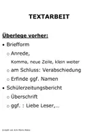Vorschau - Fördermaterial/Inklusion - Plakat Textarbeit Merkblatt Poster Hauptschulabschluss - Deckblatt