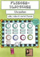 Vorschau - Spiele - Fliegenklatschen Uhrzeiten_volle, halbe und viertel Stunden - Deckblatt