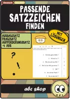 Vorschau - Arbeitsblätter - Passende Satzzeichen finden (Satzschlusszeichen, Fragezeichen, Ausrufezeichen) - Deckblatt