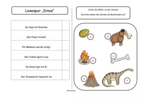 Vorschau - Arbeitsblätter - Lesespur Dinos 1 (kurze Sätze, Klasse 1) - Deckblatt