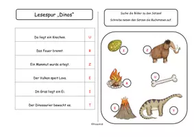 Vorschau - Arbeitsblätter - Lesespur Dinos 1 (kurze Sätze, Klasse 1) - Seite 2