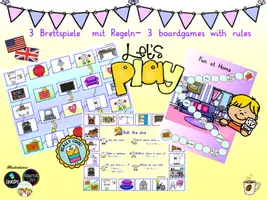 Vorschau - Stationenlernen - 3 Brettspiele Englisch - At Home - Deckblatt