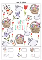 Vorschau - Arbeitsblätter - Math Counting Easter Objects / Mathe Zählen von Osterobjekten - Deckblatt